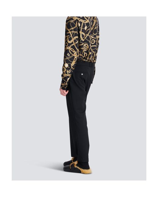 Balmain Gray Pleat Detailed Trousers for men