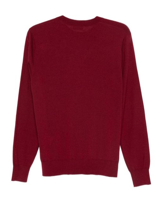 Dries Van Noten Red Long-Sleeved Sweater for men
