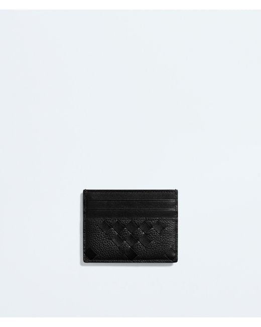 Bottega Veneta Black Intrecciato Credit Card Case for men