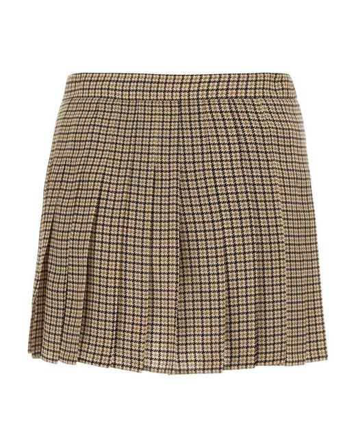 Prada Natural Button-Up Mini Skirt