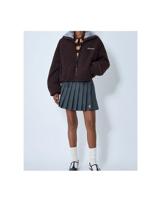 Miu Miu Brown Fleece Down Jacket