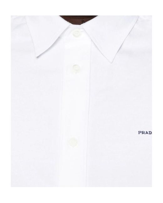 Prada White Long Sleeved Buttoned Shirt for men