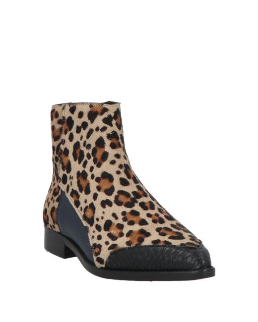 Dolce & Gabbana Brown Leopard Print Spliced Ankle Boots