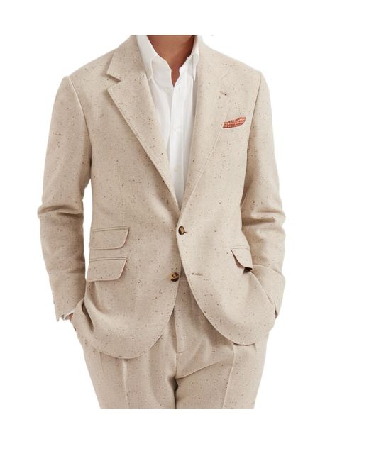 Brunello Cucinelli Natural Notched-Lapels Blazer for men