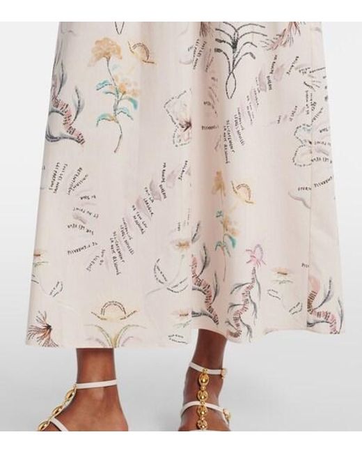 Altuzarra White Fie Printed Cotton-Blend Midi Dress