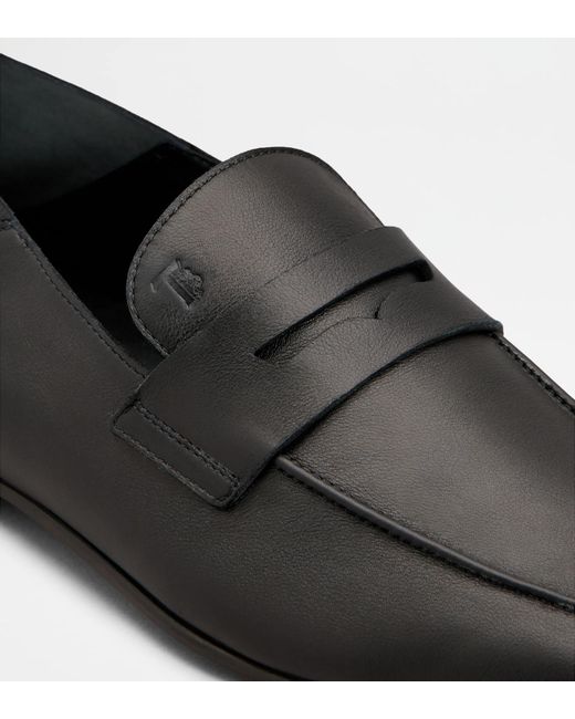 Tod's Black Round-Toe Loafers for men