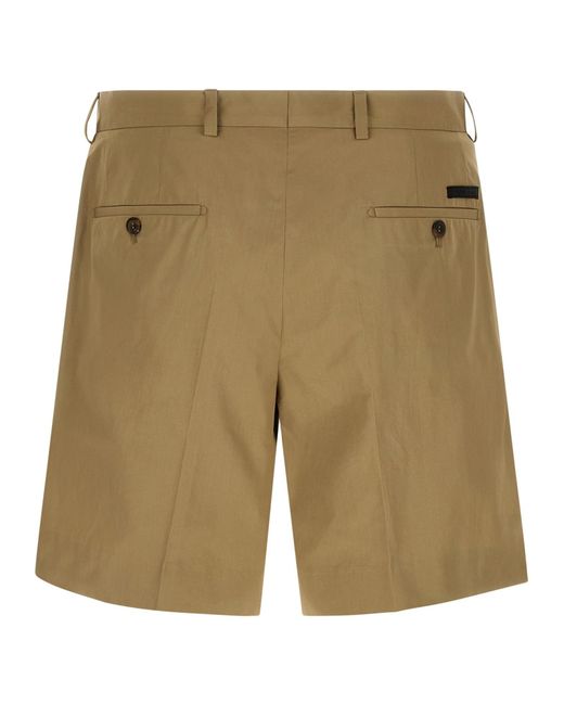 Prada Green Pleated Tailored Shorts for men