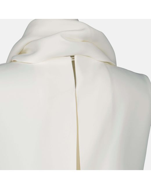 Khaite White Wrap Detailed Sleeveless Top