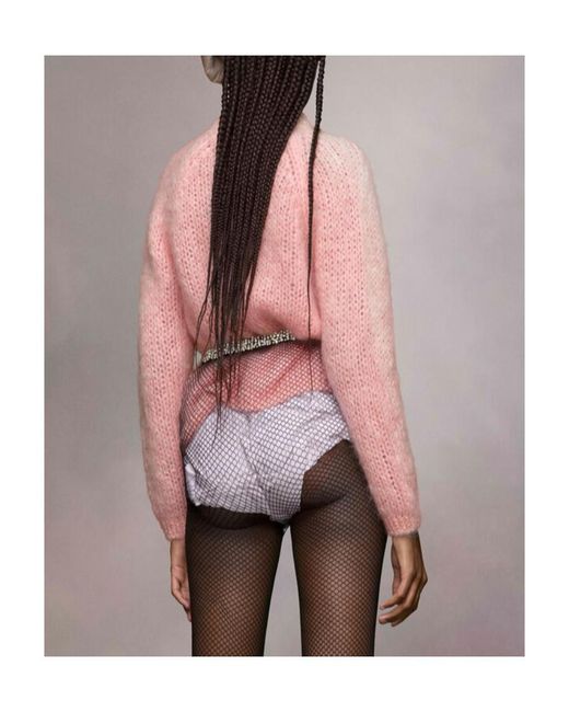 Maison Margiela Pink Buttoned Down Knitted Cardigan