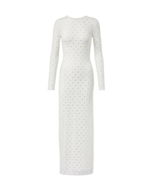 Rabanne White Bridal Crystal-Embellished Maxi Dress