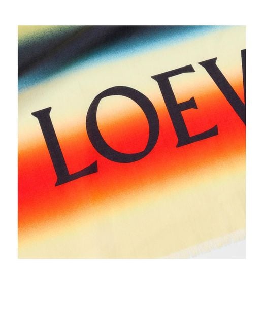 Loewe Blue X Paula S Ibiza Striped Cotton Poplin Pareo