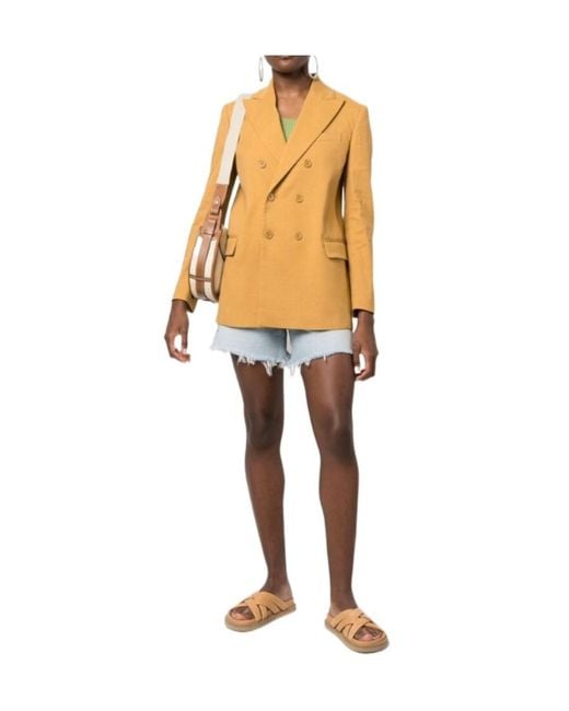 RED Valentino Yellow Double-Breasted Suit Jacket
