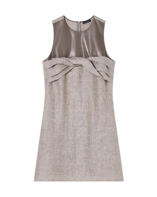 Emporio Armani Gray Heavy Linen Canvas Dress