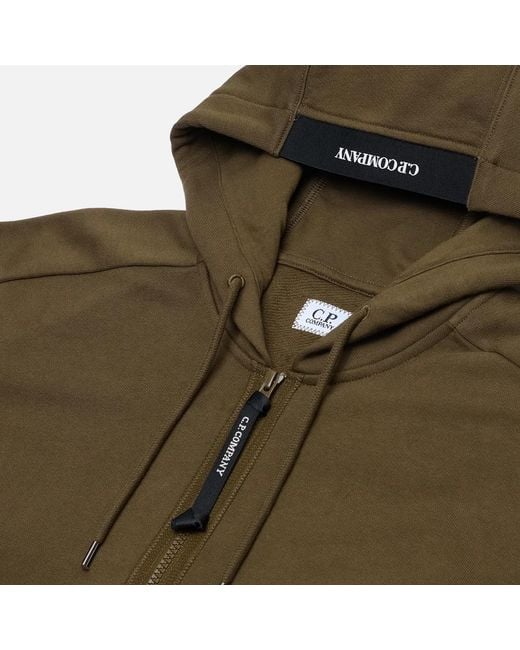 C P Company Green Zippered Hoodie for men
