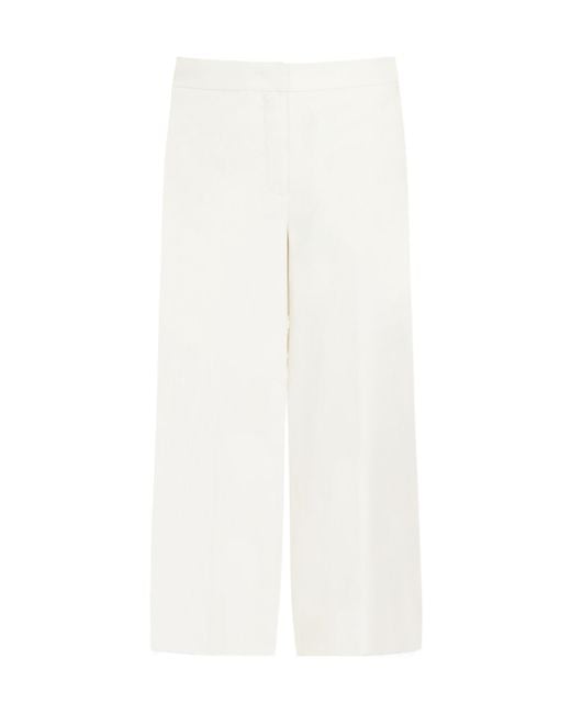 Max Mara White Orche High Waist Straight-Leg Trousers