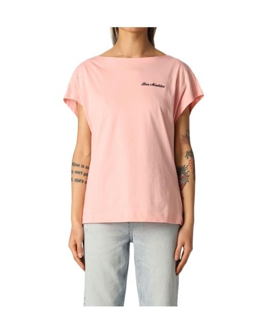 Moschino Red T-Shirt With Round Neck And Short Sleeves