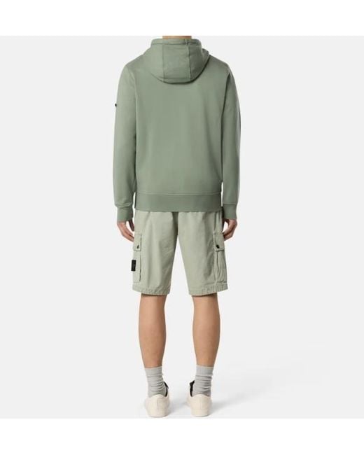 Stone Island Green Compass-Badge Shorts for men