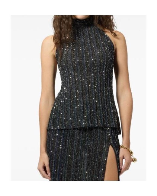 Missoni Black Sequin-Embellished Halterneck Top