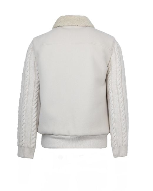 Eleventy Gray Cable-Knit Jacket for men