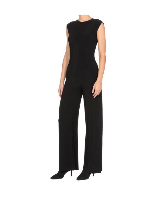 Norma Kamali Black Sleeveless Wide-Leg Jumpsuit