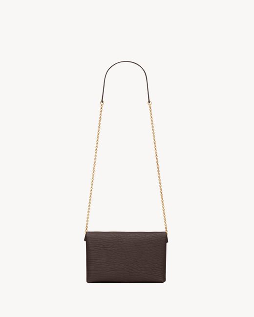 Saint Laurent White Cassandre Small Chain Pouch