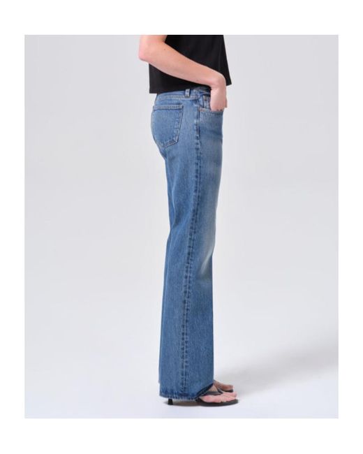 Agolde Blue Low-Rise Bootcut Jeans