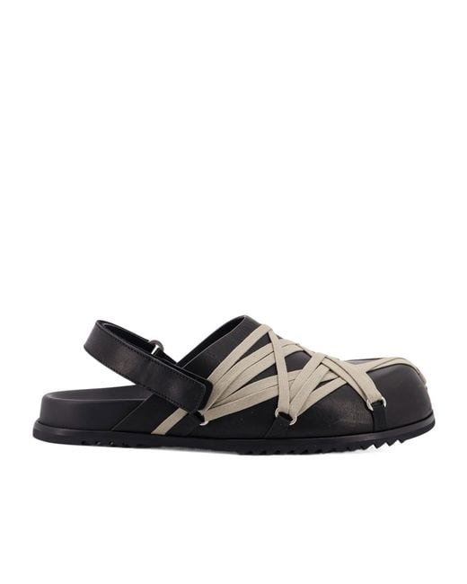Rick Owens Black Megalaced Mules for men