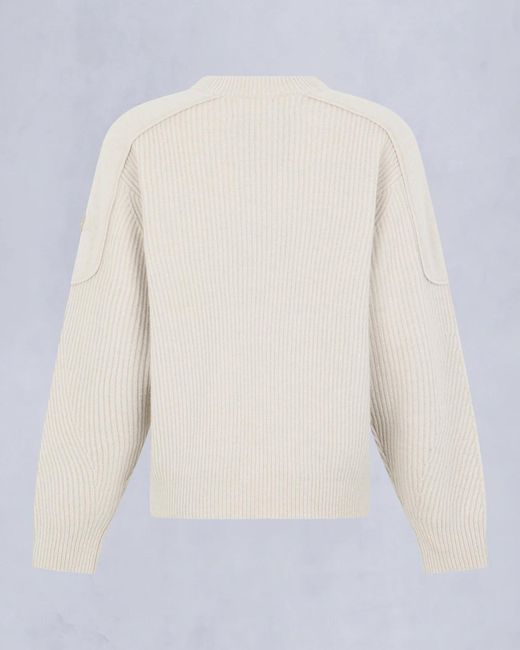 Moose Knuckles White Corina Crewneck Sweater