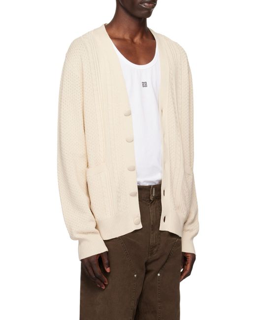 Givenchy White Button-Up Knit Cardigan for men