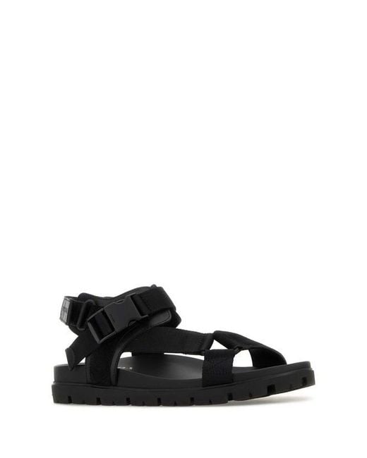 Prada Black Buckled Strappy Sandals for men