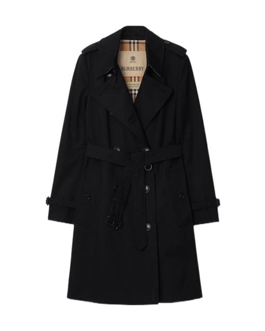 Burberry Black Mid-Length Chelsea Heritage Trench Coat