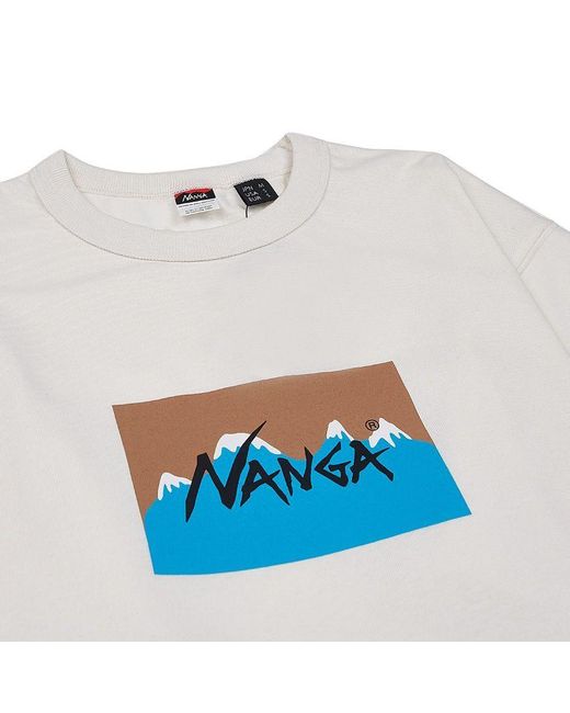 NANGA White Crew Neck T-Shirt for men