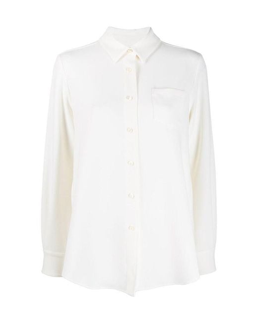 Alberto Biani White Crepe Blouse