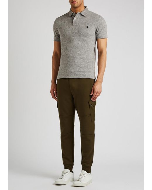 Polo Ralph Lauren Gray Slim Piqué Cotton Polo Shirt for men