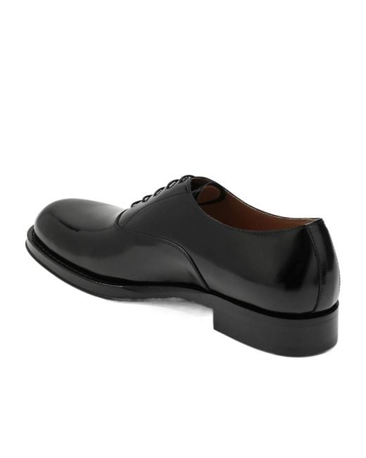 Dries Van Noten Black Almond-Toe Lace-Up Shoes for men