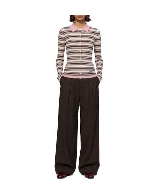 Moncler Multicolor Striped Cotton Long Sleeve Polo Shirt