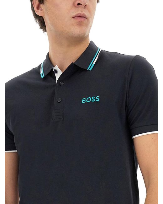 Boss Black Logo-Embroidered Polo Shirt for men