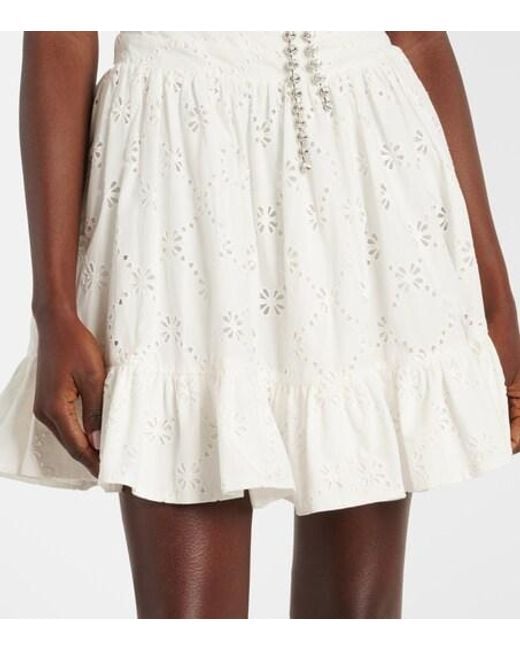 Area White Draped Cotton Minidress