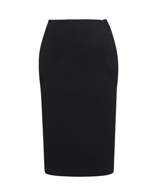 Alaïa Black Alaïa Upstitched Circle Midi Pencil Skirt