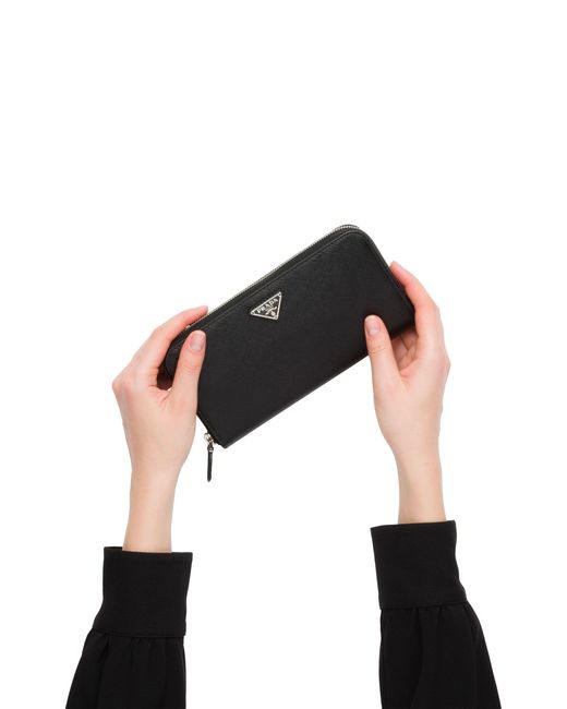 Prada White Zipped Around Wallet
