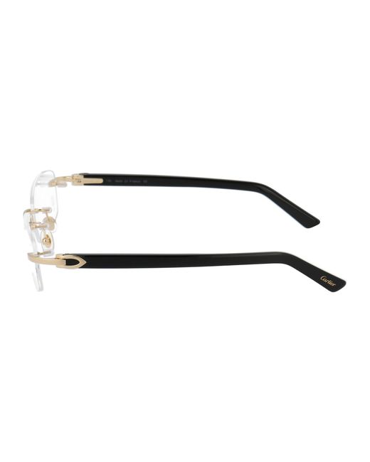Cartier Natural Rimless Rectangular Frame Glasses for men