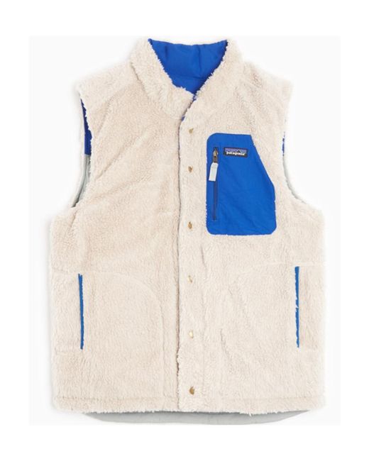 Patagonia Blue High-Necked Sleeveless Double-Sided Vest for men