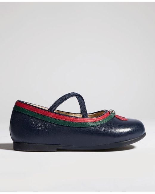 Gucci Blue Toddler Ballerina Flat
