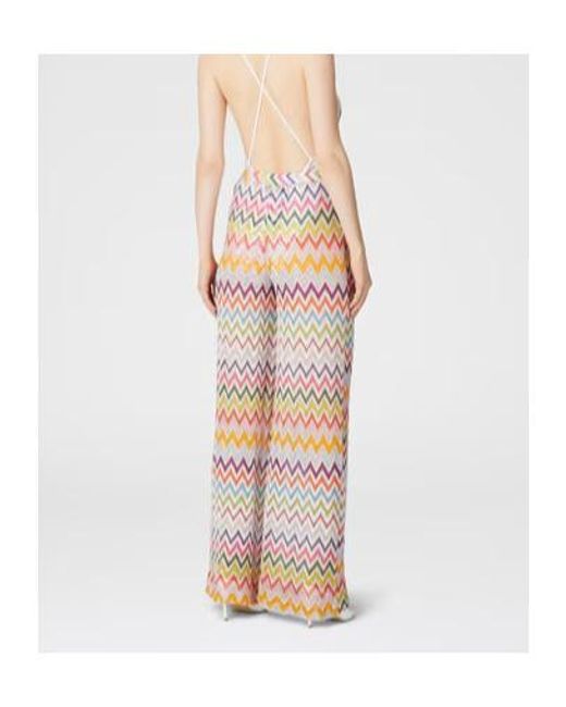 Missoni White Zigzag-Pattern Trousers