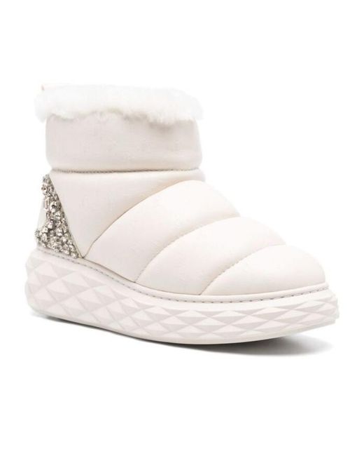Jimmy Choo White Round Head Snow Boots