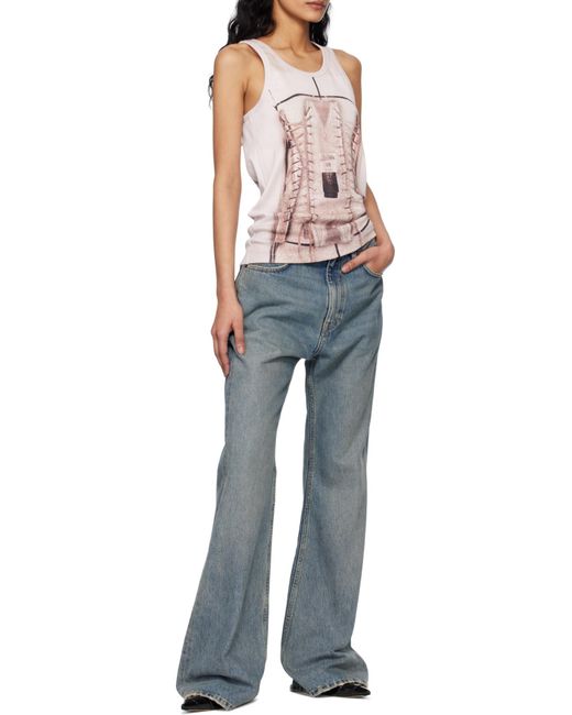Jean Paul Gaultier Purple Trompe Loeil Tank Top