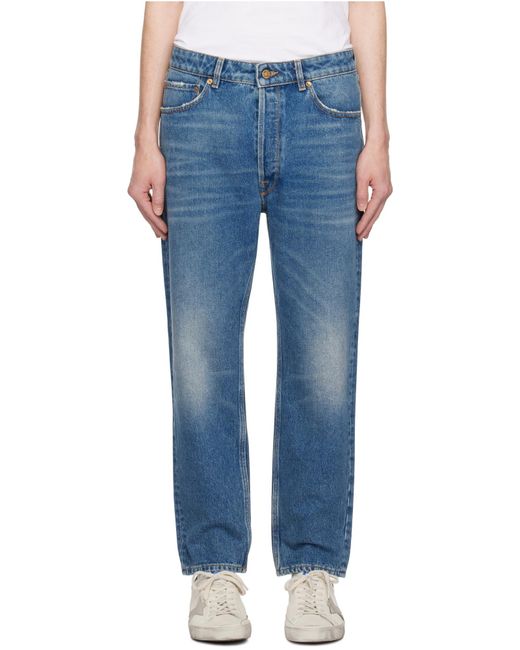 Golden Goose Deluxe Brand Blue Washed Effect Straight Leg Jeans for men