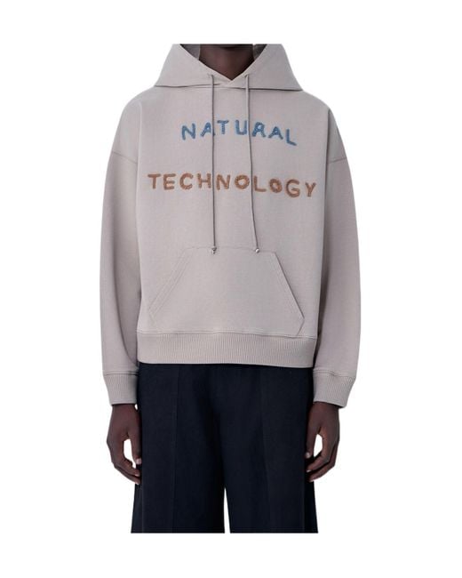 STORY mfg. Gray Geo Hooded Sweatshirt for men