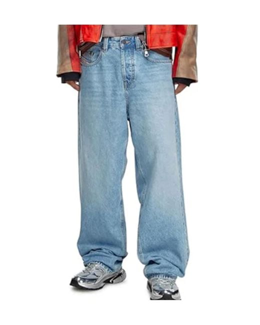 DIESEL Blue 2001 D-Macro Straight Leg Jeans for men