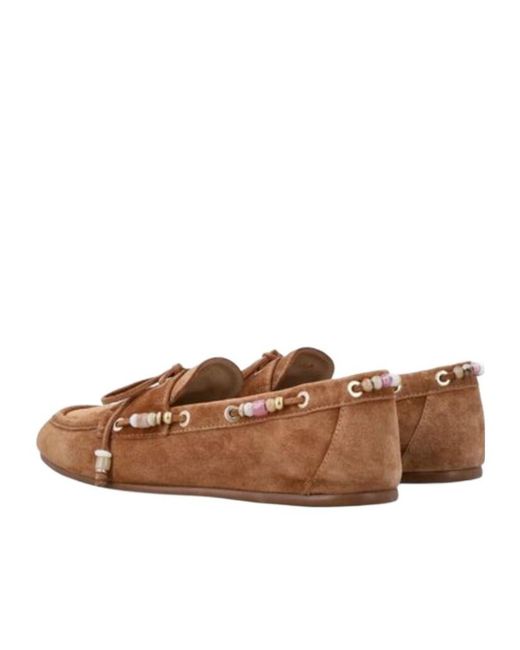 Stuart Weitzman Brown Lace-Up Loafers